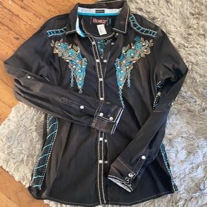 Roar Western Embroidered Shirt